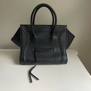 Mini Luggage Handbag in Smooth Calfskin in Black